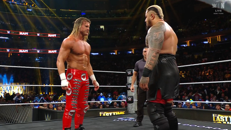 Ziggler and Sikoa staring each other down