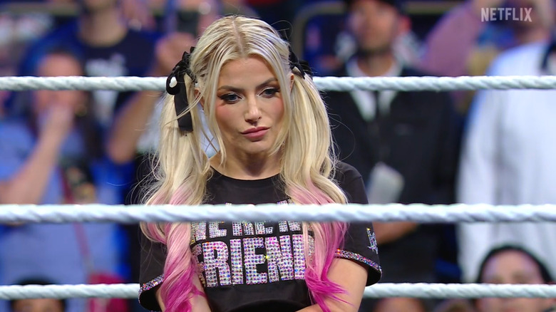 Bliss looking displeased in the ring