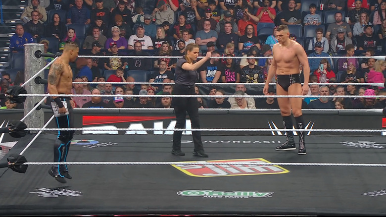 Hayes and GUNTHER staring one another down