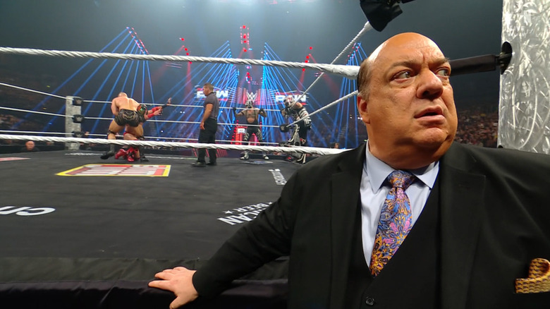Heyman at ringside as several competitors are in the ring