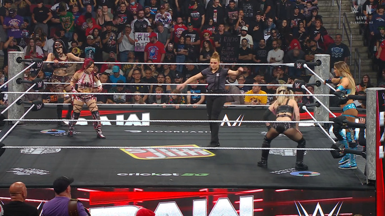 All four women in the ring