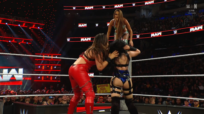 Nikki on the top rope