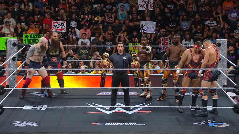 All three teams in the ring