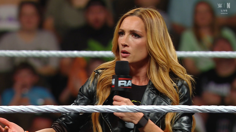 Lynch speaking in the ring