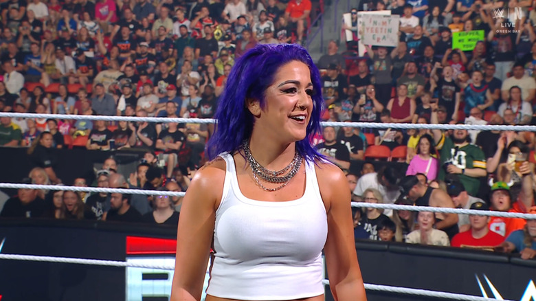 Bayley smiling in the ring
