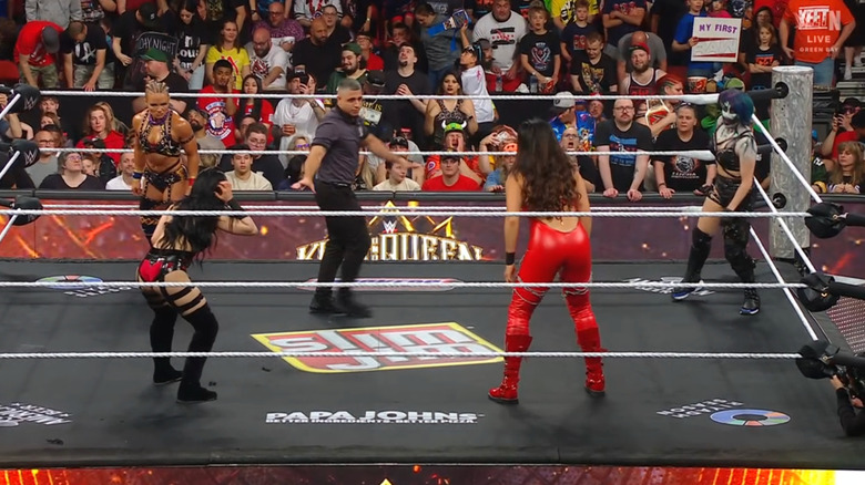 The four women in the ring