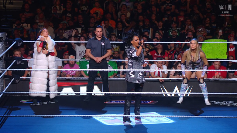 Lynch and Natalya in the ring