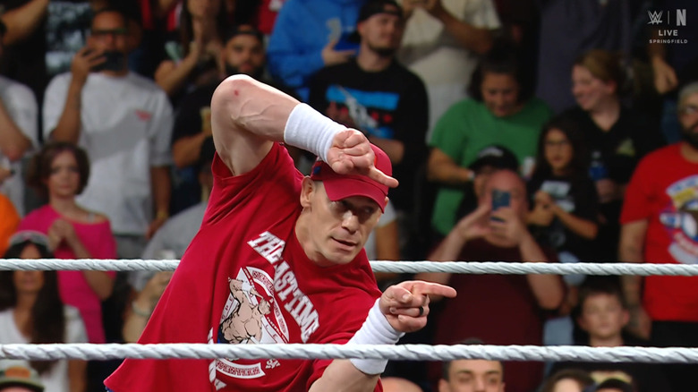 Cena in the ring pointing