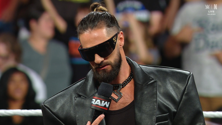 Rollins talking in the ring