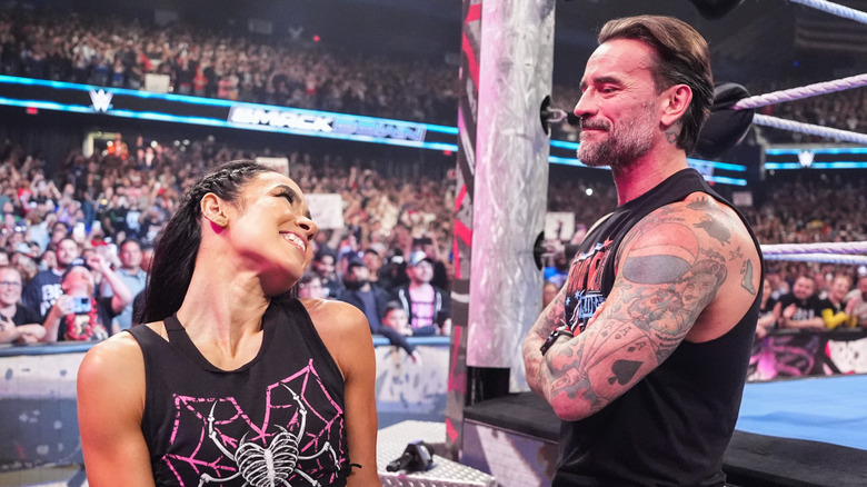 AJ Lee makes he entrance during SmackDown at Allstate Arena on September 5, 2025 in Rosemont, Illinois.