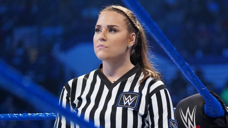 Jessika Carr prepares to referee a match