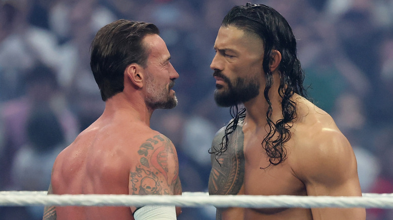 CM Punk and Roman Reigns at WWE WrestleMania 42