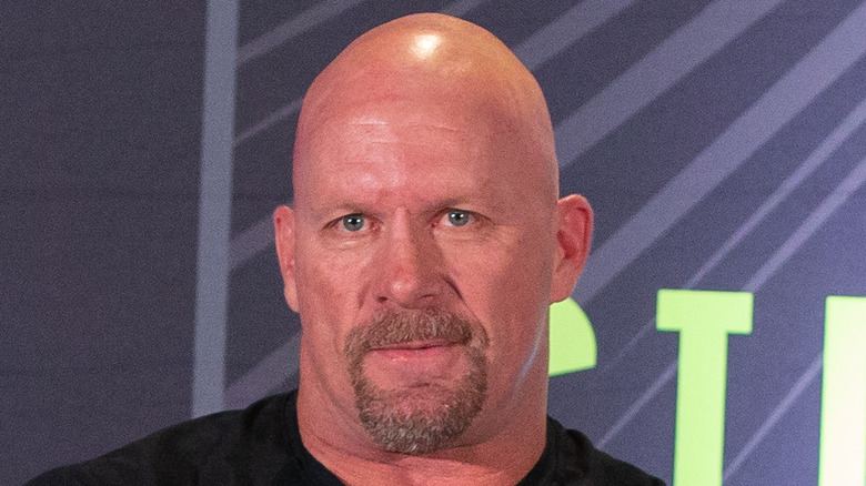 "Stone Cold" Steve Austin wearing black shirt