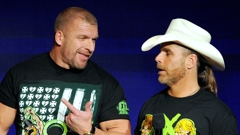 Triple H and Shawn Michaels on stage together