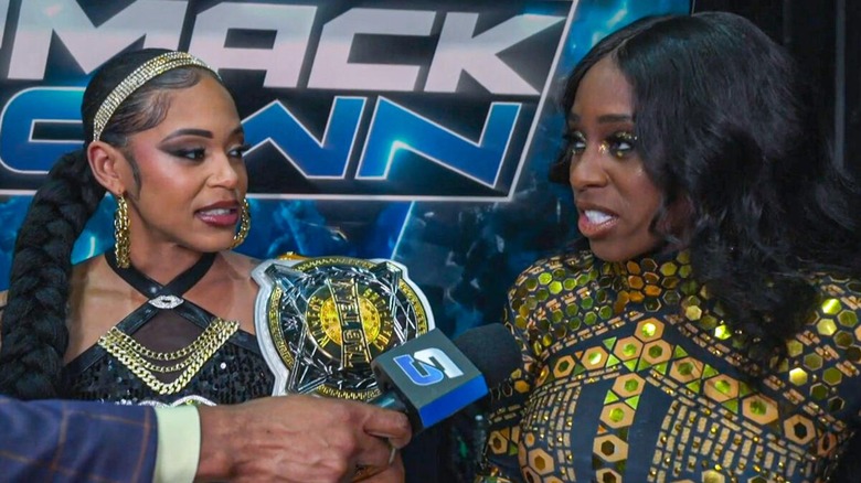 Bianca Belair and Naomi talking