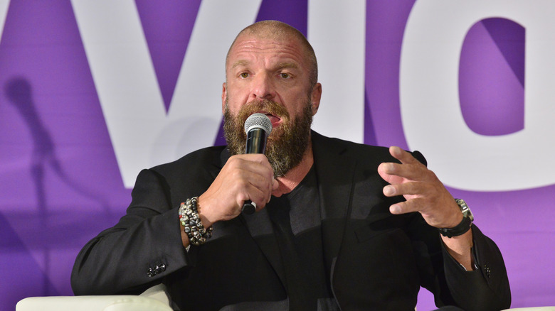 WWE Superstar Triple H attends 2019 VidCon at Anaheim Convention Center on July 11, 2019 in Anaheim, California.