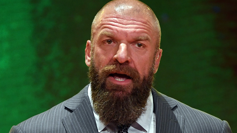 Triple H Speaks At A WWE Promotional Event 
