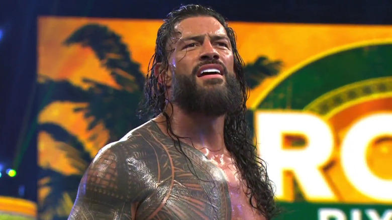 Roman Reigns after winning the 2026 WWE Men's Royal Rumble