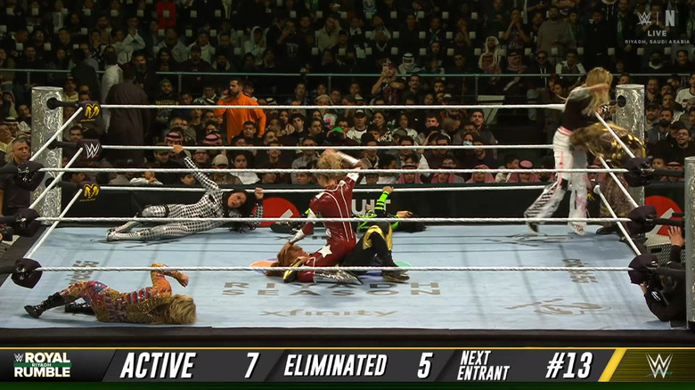 Several competitors in the ring