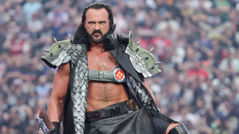 McIntyre posing on the ropes