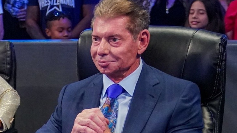 Vince McMahon looking on with interest