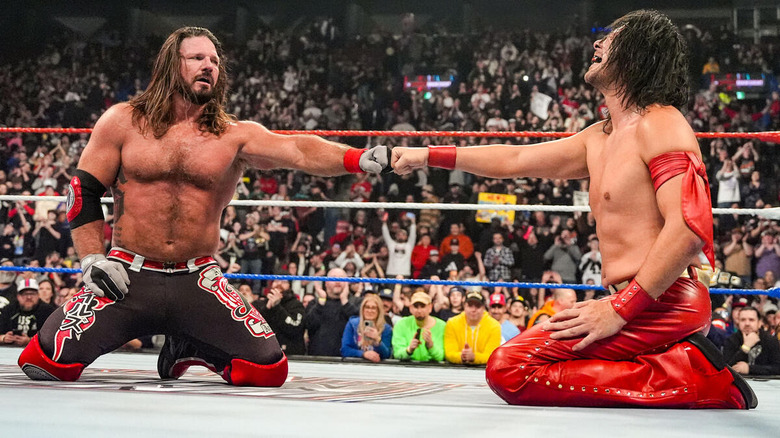 AJ Styles and Shinsuke Nakamura in the ring together