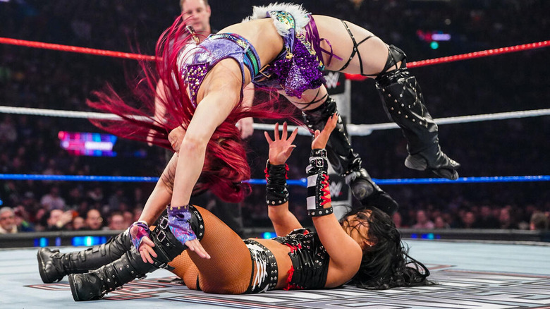 IYO SKY flips over Roxanne Perez at WWE Saturday Night's Main Event