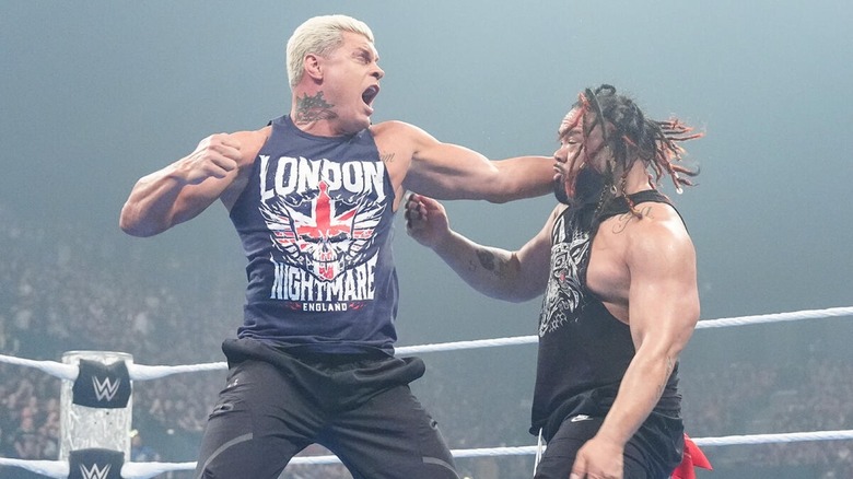 Cody Rhodes and Jacob Fatu fight