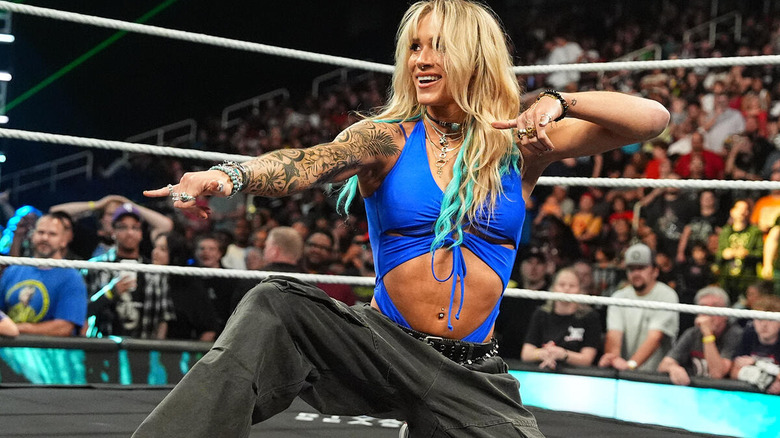 Sol Ruca poses in the ring on "WWE Raw"