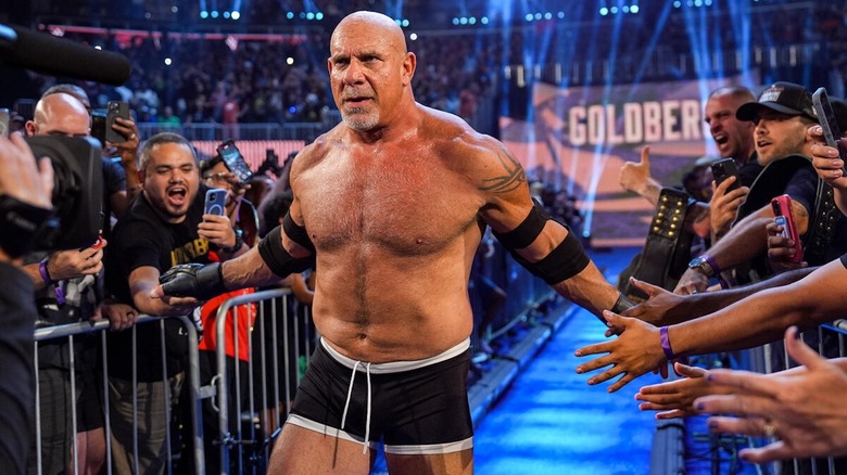 Goldberg makes his entrance on "WWE Saturday Night's Main Event"