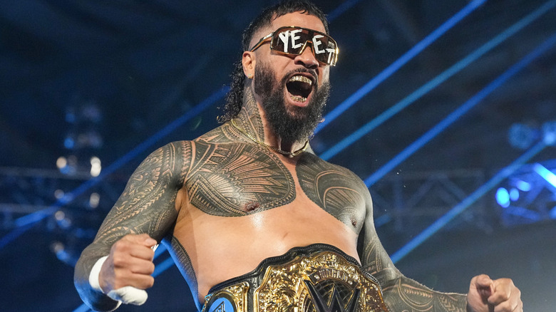 Jey Uso wearing sunglasses