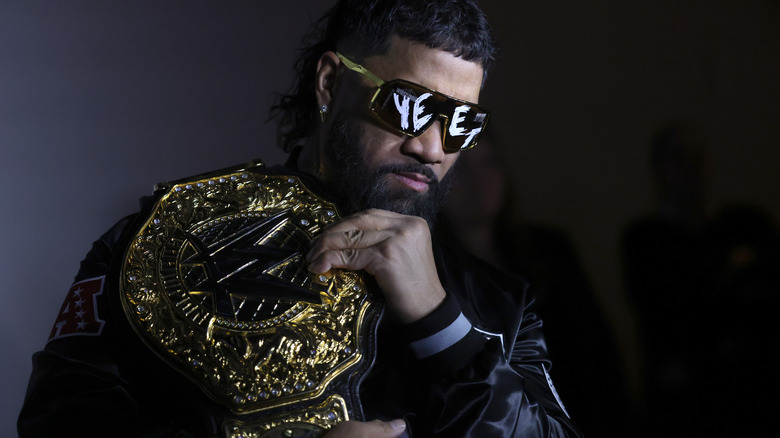 Jey Uso with the World Heavyweight Championship