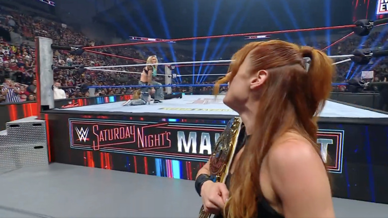 Lynch on the outside as Ruca is in the ring