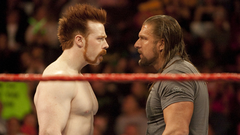Sheamus and Triple H stand toe-to-toe with each other on "WWE Raw"