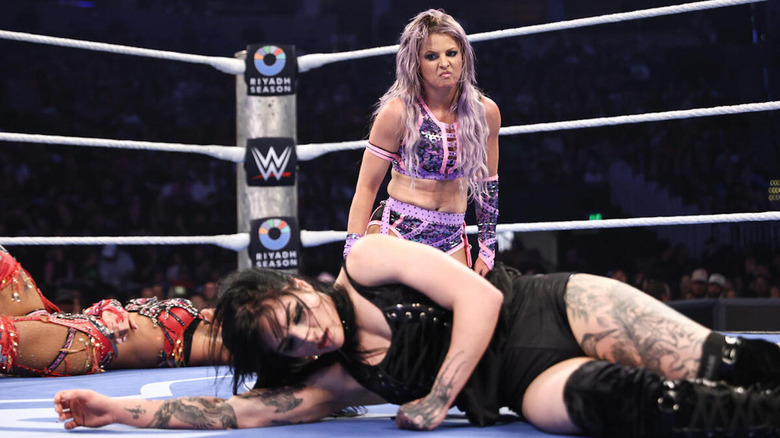 Candice LeRae looks none too thrilled with Tatum Paxley