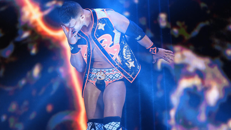 Ricky Saints posing on "WWE SmackDown"
