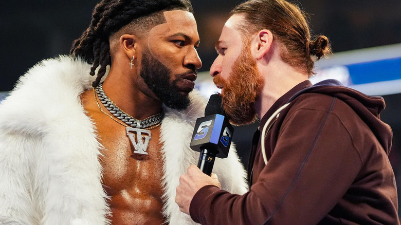 Trick Williams faces off with Sami Zayn on the mic on "WWE SmackDown"