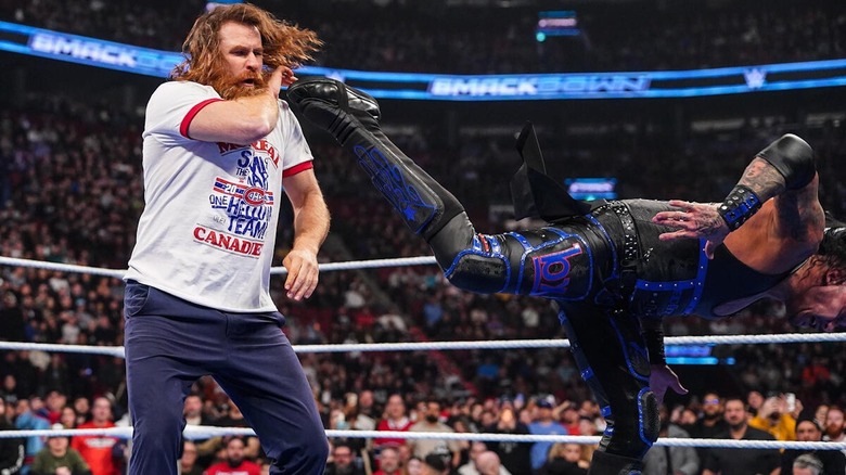 Damian Priest superkicks Sami Zayn in the face on "WWE SmackDown"