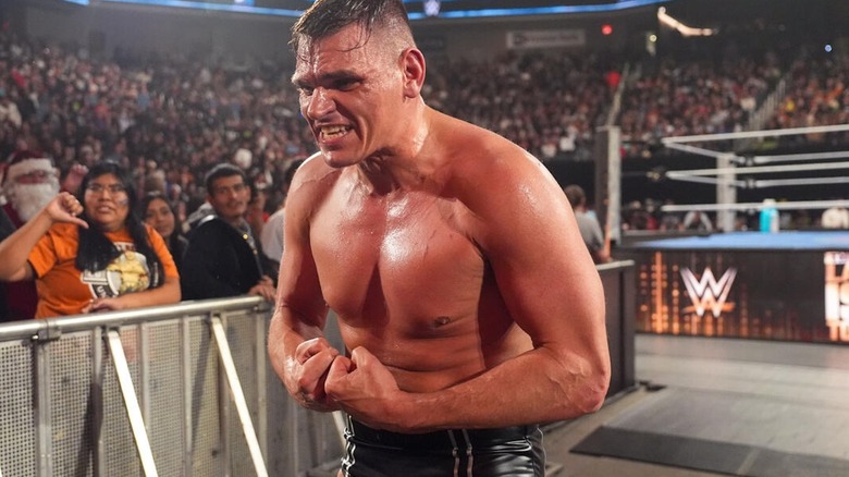 GUNTHER flexes after "WWE SmackDown" win