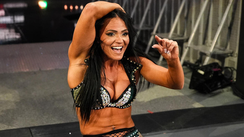 Kiana James celebrates a big win on "WWE SmackDown"