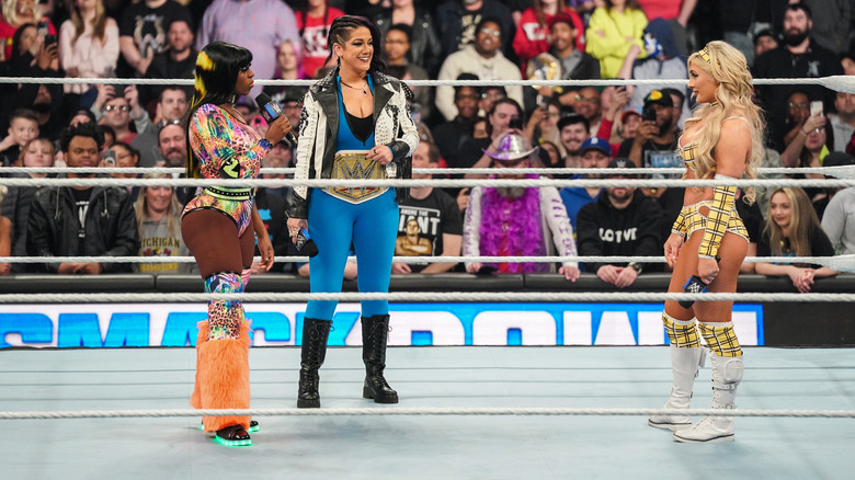 Naomi, Bayley, and Tiffany Stratton trade barbs