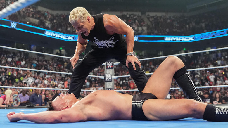 Cody Rhodes stands over GUNTHER on "WWE SmackDown"