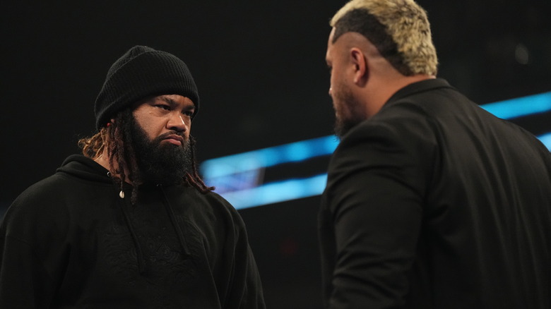 Solo Sikoa and Jacob Fatu square up