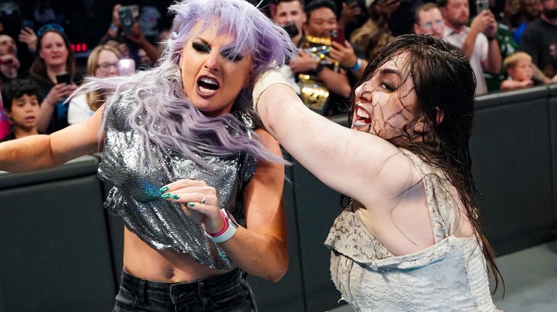 Nikki Cross grabs Candice LeRae on "WWE SmackDown"