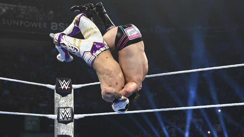 Axiom hits a Spanish Fly off the top rope on The Miz on "WWE SmackDown"