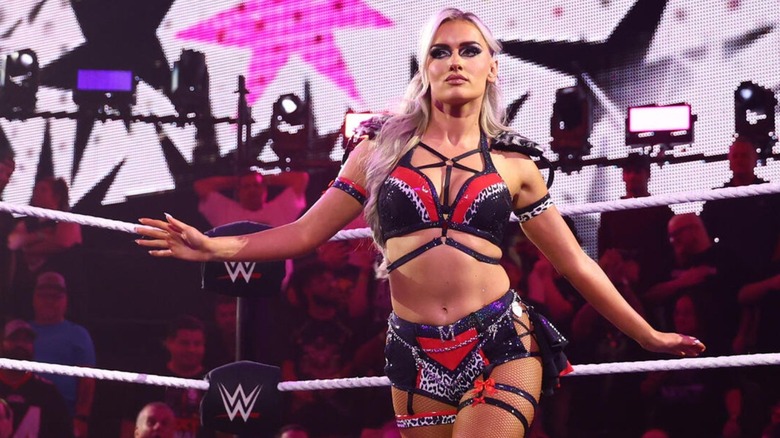 Blake Monroe gets in the ring ahead of a match on "WWE NXT."