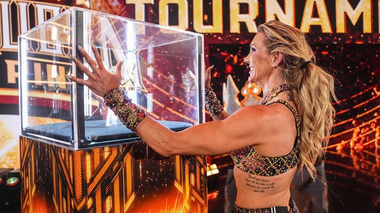 Charlotte Flair stares at the Queen of the Ring crown on "WWE SmackDown"
