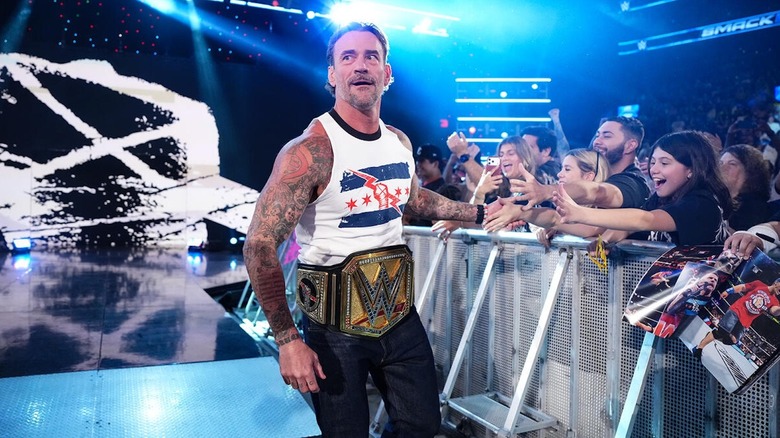 CM Punk makes his way to the ring on "WWE SmackDown"