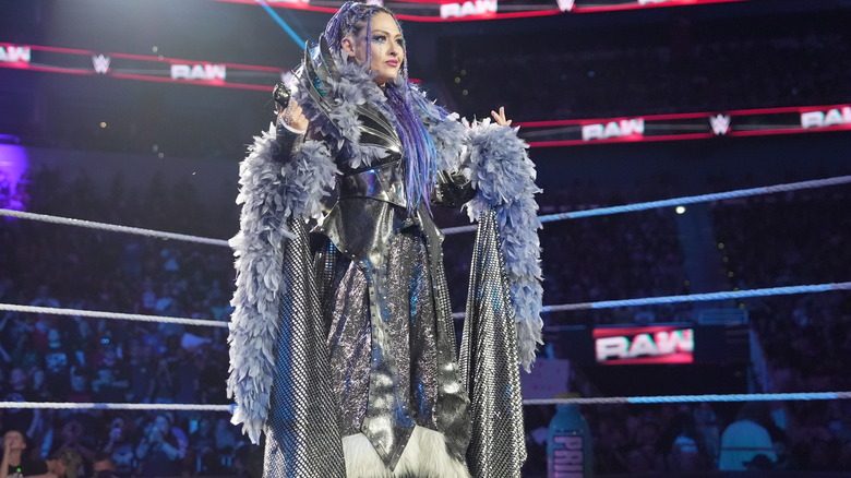 Giulia enters the ring during Monday Night RAW at KFC YUM! Center on May 12, 2025 in Louisville, Kentucky.