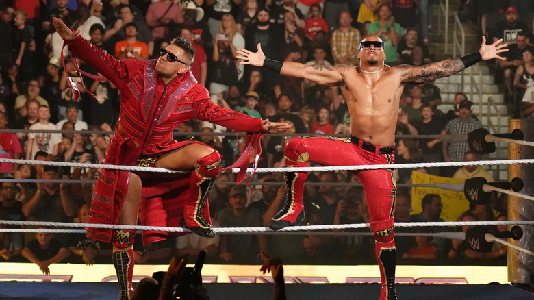 Melo Don't Miz posing on the ropes